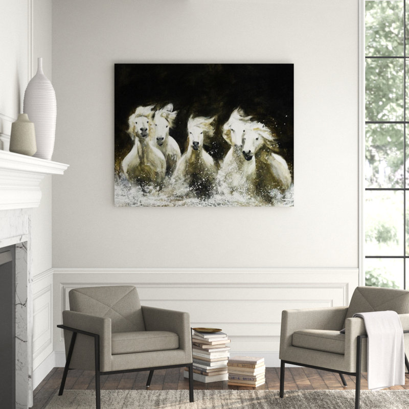 Sea Horses Painting by Paul Ngo, 36" H x 45" W x 1.5" D, Plexi