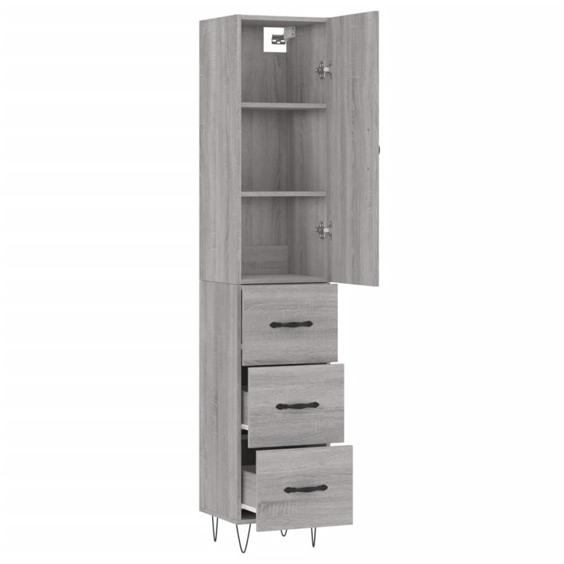 34.5cm Sideboard, Grey Sonoma