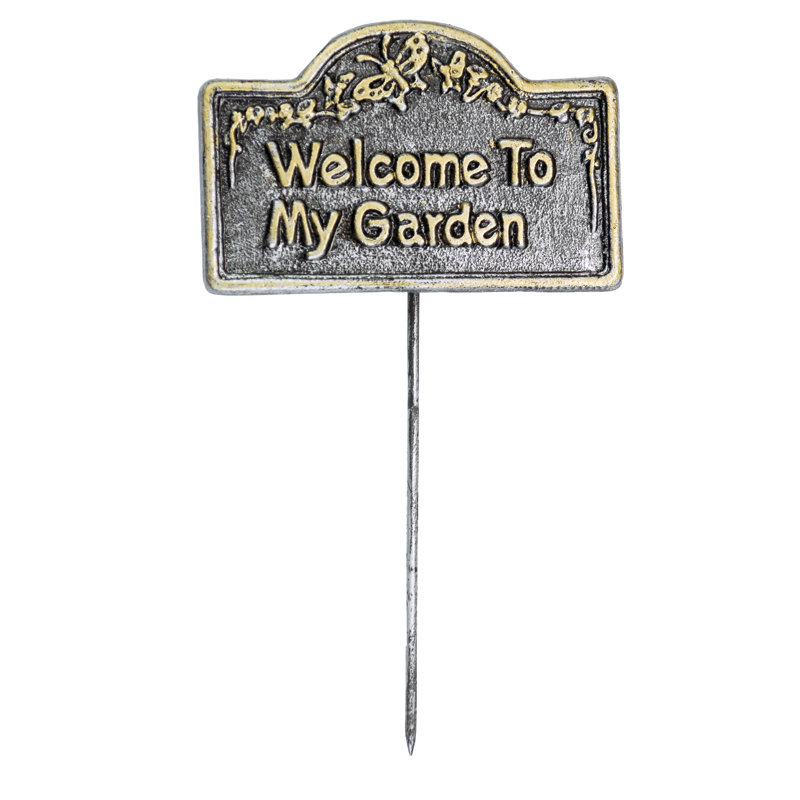 Wentzel Insects Garden Sign, Antique Pewter