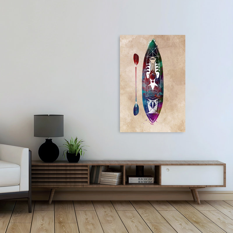 Impression d'art mural coloré au-dessus de l'océan contemporain, H 48 po x l 32 po