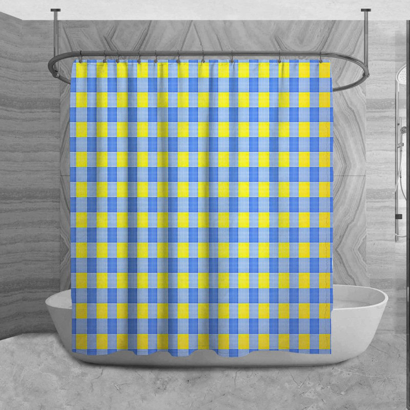Rideau de douche en vichy Volare, L 93 po x l 70 po
