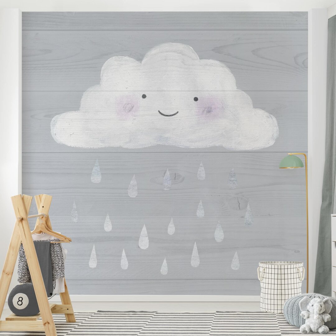 Strukturierte Fototapete Cloud with Silver Raindrops 2,88 m x 288 cm