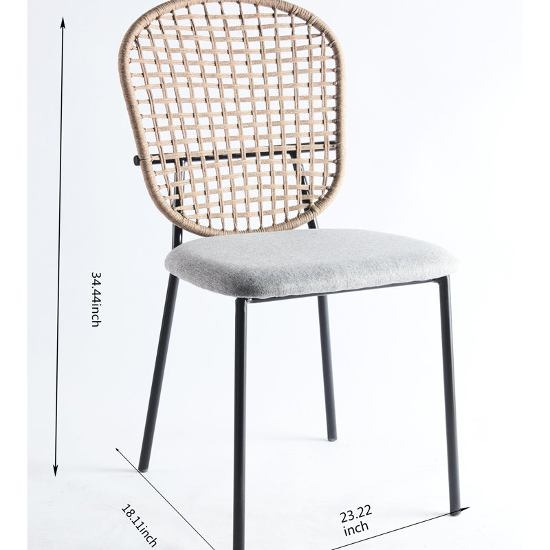 Chaises à café noires et grises pour 4 personnes de 17,51 po Ensemble haut, confortable