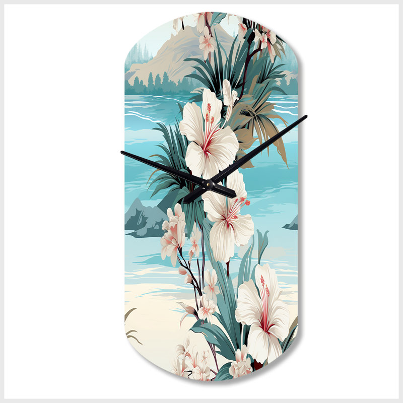 Horloge murale bord de mer à motif tropical bord de mer, Petit