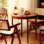 Brown Round Solid Wood Dining table-886072604
