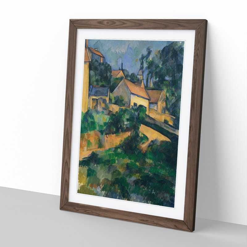 Turning Road at Montgeroult by Paul Cezanne - Picture Frame Painting, 48cm H x 36cm W x 2cm D, Walnut