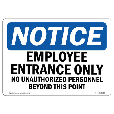 Employee Entrance Only Sign