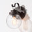 1-Light Globe Seeded Glass Outdoor Wall Light