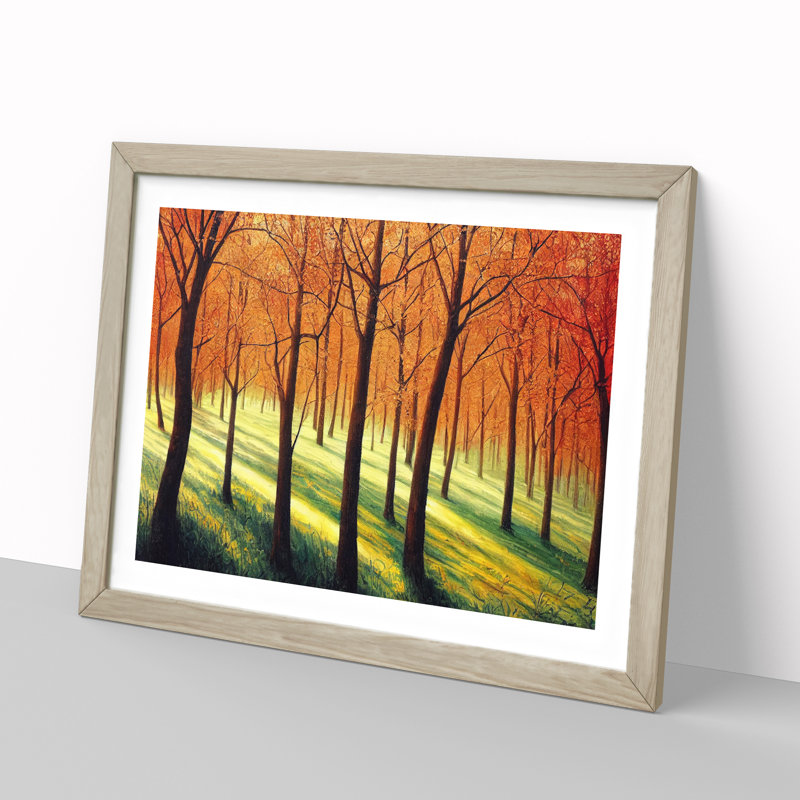 Spring Forest Sunlight - Framed Print, Oak, 25cm H x 34cm W x 2cm D