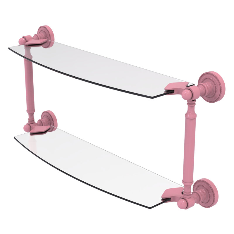 Dottingham 2 Piece Tiered Shelf, 7" H x 18" W x 5" D, Pink