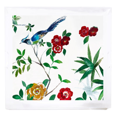 Plateau décoratif carré en acrylique à motif floral no. 5