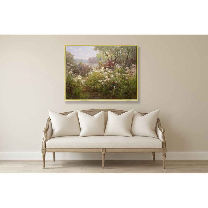 Wildflowers By The Fence Print, Gold, 50" H x 74" W