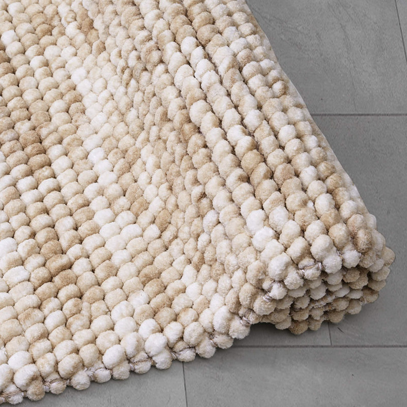 Tapis pour salle de bain en chenille French Color, Beige, L 24 po x l 17 po