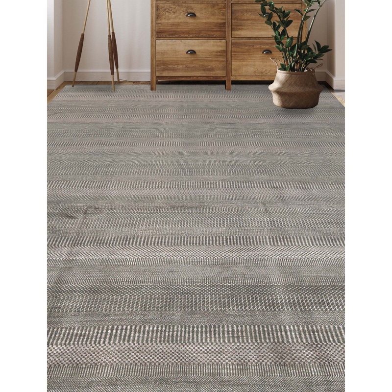 Wool Area Rug in Gray/Copper