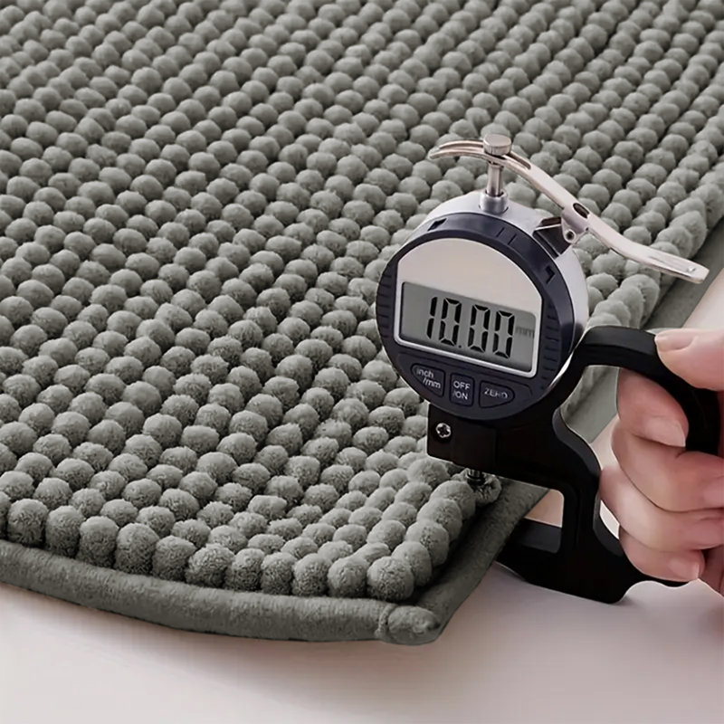 Neance Rectangle Non-Slip Bath Mat Chenille doormat , Grey, 40cm W x 60cm L