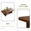 Table basse de 47,2 po en forme d'éventail avec tablette de rangement inférieure, finition grain de bois, table de salon moderne de style Mid-Century, mobilier d'appoint de style campagnard pour grands espaces, assemblage facile