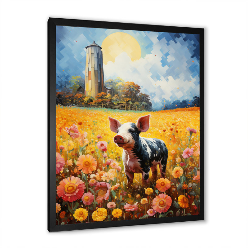 Rôtissoire Barnyard Serenade V, Impression noire sur toile encadrée, H 20 po x l 12 po x P 1 po