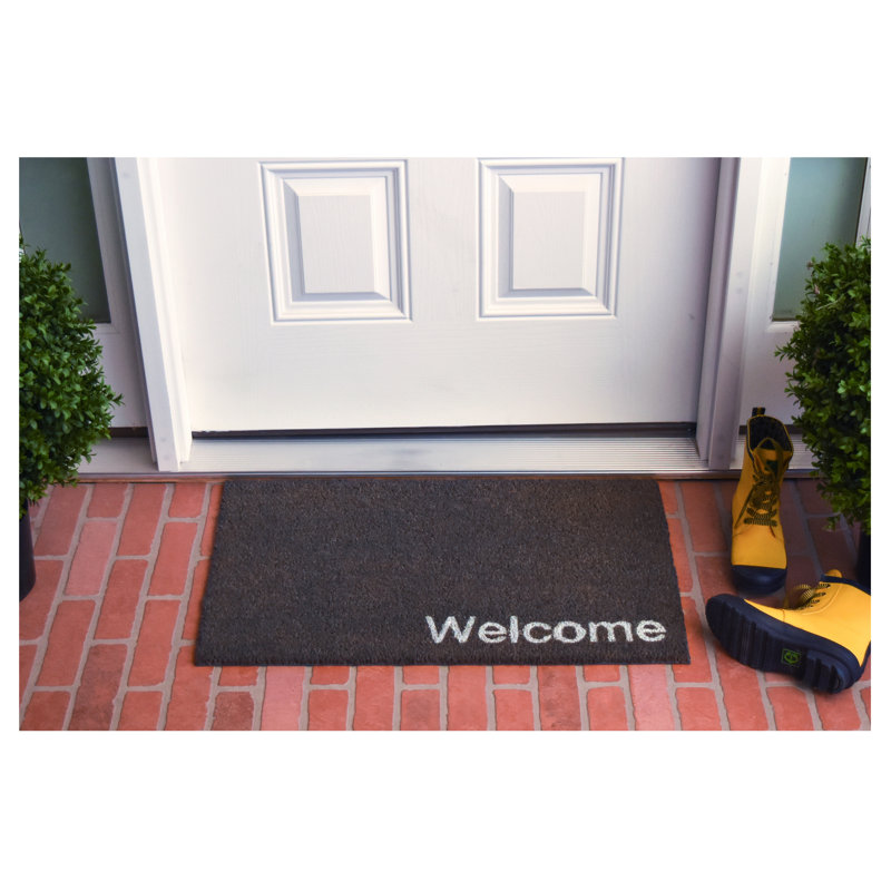 Tapis d'entrée antidérapant Kasper, L 24 po x L 36 po, gris