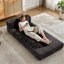 Compression noire, convertible en lit, monoplace, structure de forme fixe, matériau chenille, aucun assemblage requis pour le chenille haute performance de chambre à coucher, utilisateurs exigeants-1452318110