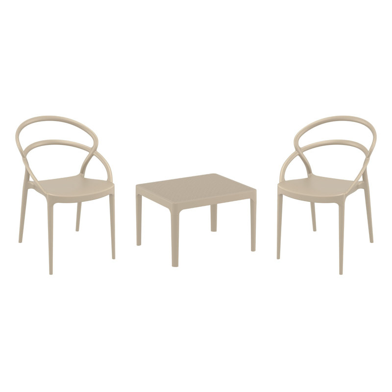 Ensemble de sièges pour 2 personnes Farrah Grover, Beige