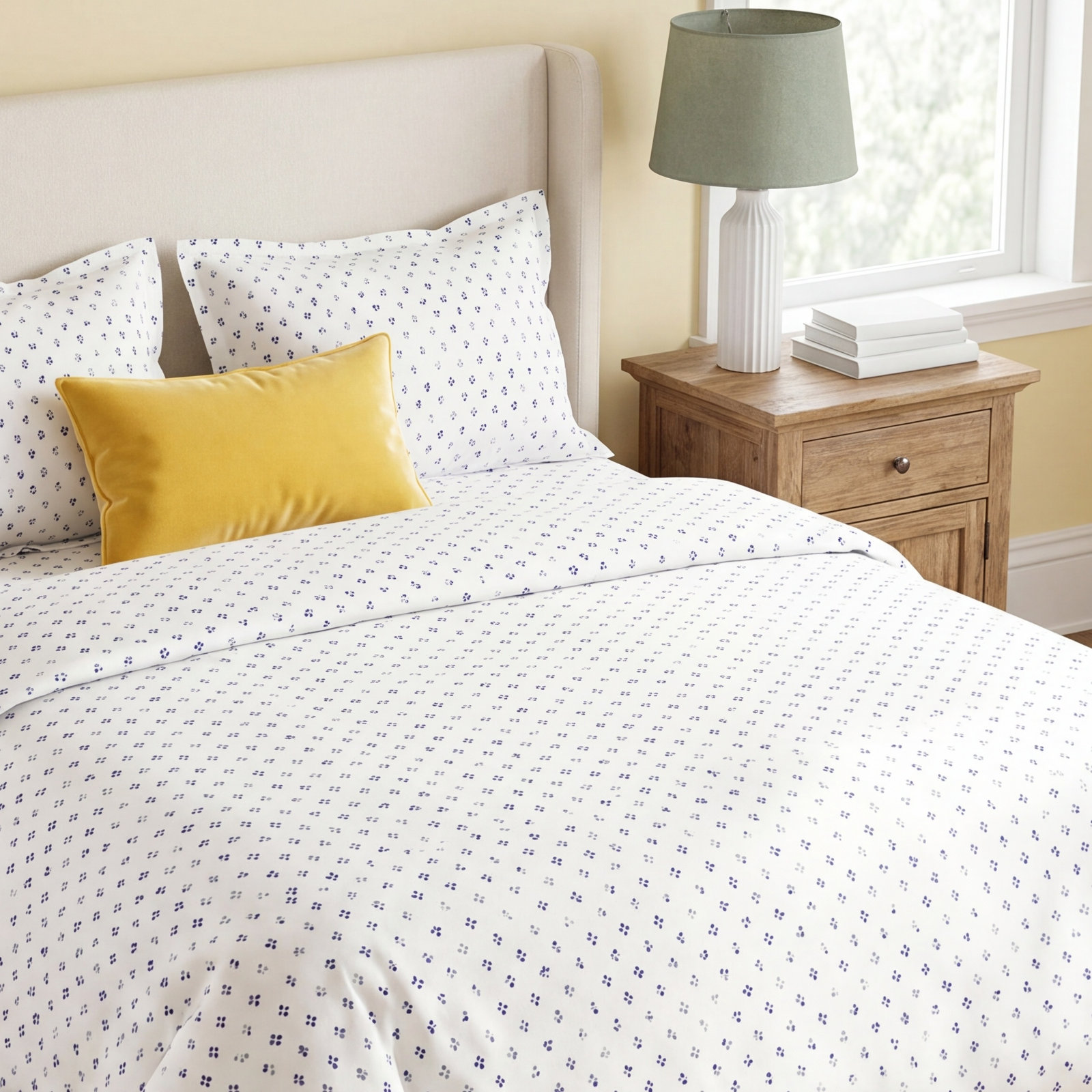Byrne Cotton Duvet Cover Set, Twin Duvet Set + 1 Sham, Blue