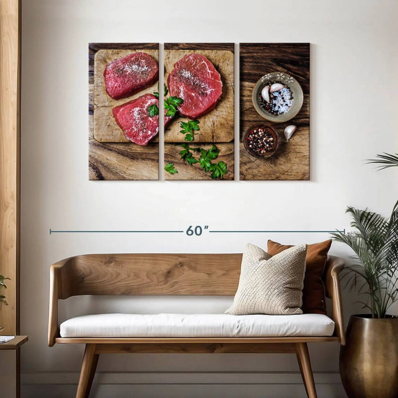 Seasoned Beef Cuts, 28" H x 45" W