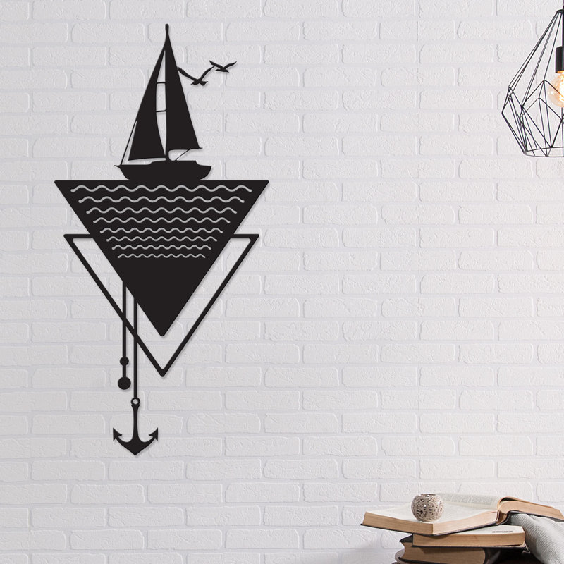 Décoration murale moderne en métal geo bateau