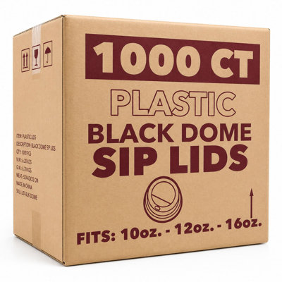 Couvercles de dôme noir en gros pour 10, 12, 16 oz