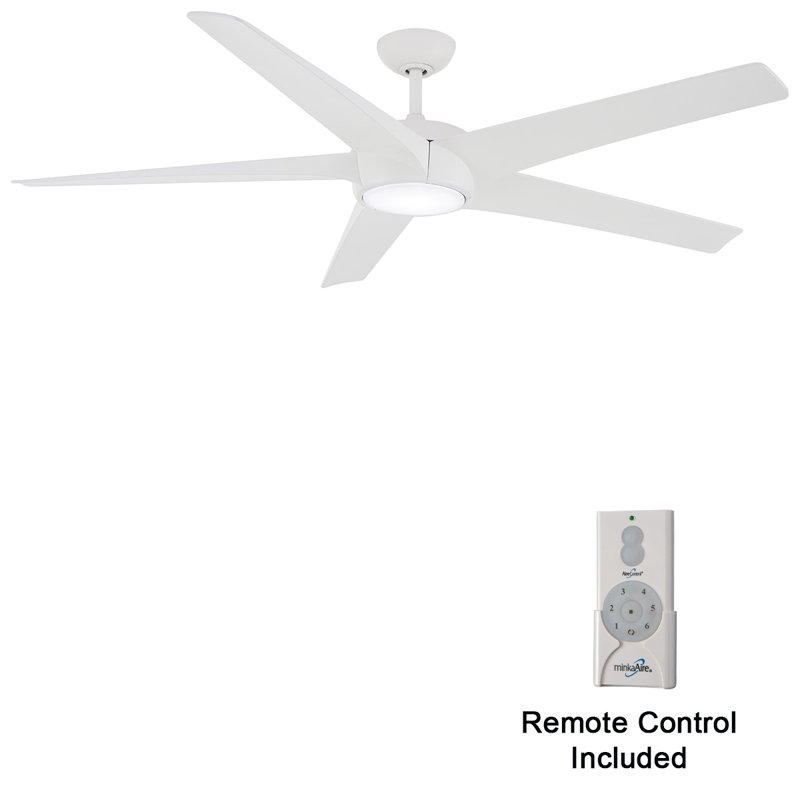 Minka Aire Skymaster - 64In Led Ceiling Fan, White, White