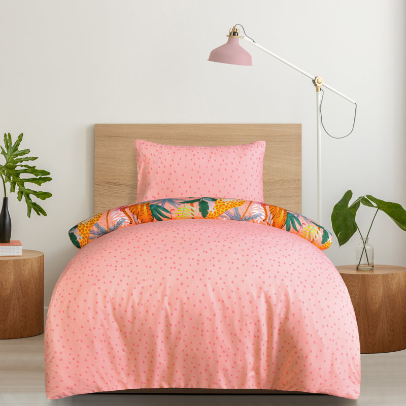 Microfiber Floral Duvet Cover Set with Pillowcases