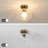 Semi Flush Mount Ceiling Light, Vintage Small Ceiling Light Fixture, Thickened Glass Hallway Lighting Fixture, Brass Kitchen Ceiling Mount Light