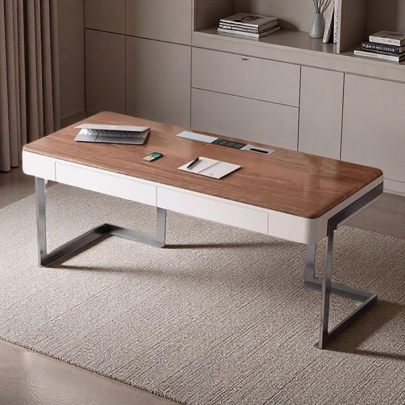 Bureau en bois massif et bureau en noyer, H 29,53 po x l 62,99 po x P 23,62 po