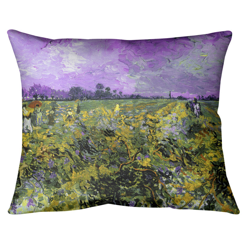 Coussin en vineyard, Mauve, 20 po x 14 po, Bourre en polyester