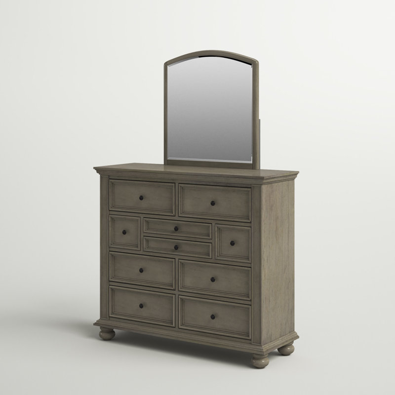 Commode double 9 tiroirs avec miroir Sallysue