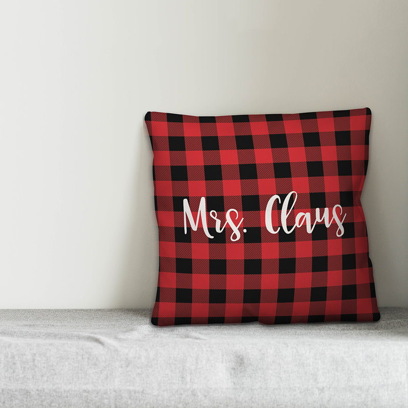  Coussin décoratif à carreaux Mme Claus in Buffalo, Housse de coussin