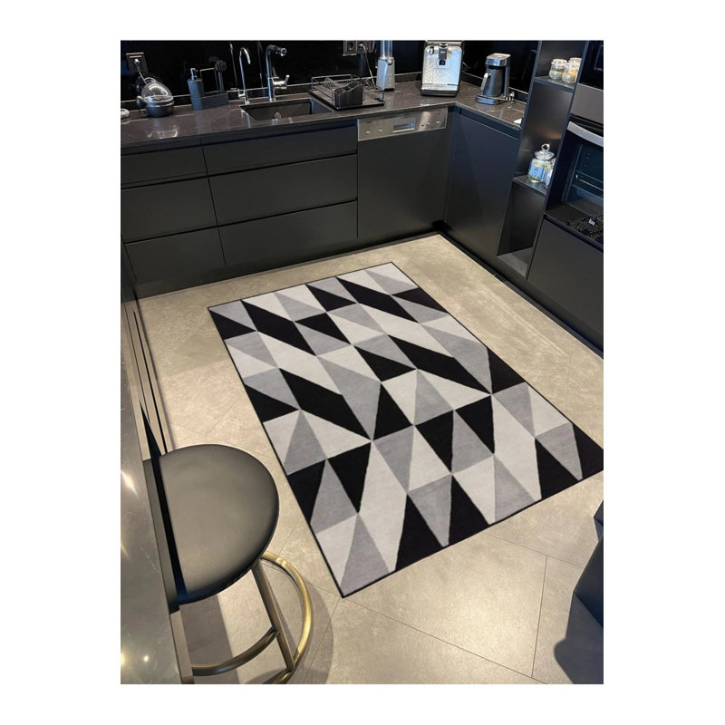 Tapis tissé pastel peint à rayures triangulaires, Tapis de couloir 2 pi 6 po x 6 pi 7 po