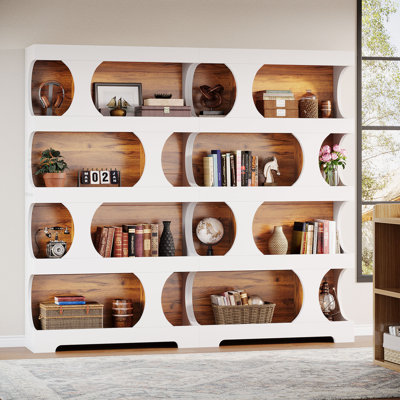 Bibliothèque à 4 niveaux, grande bibliothèque en bois 70,9 ", Jalal