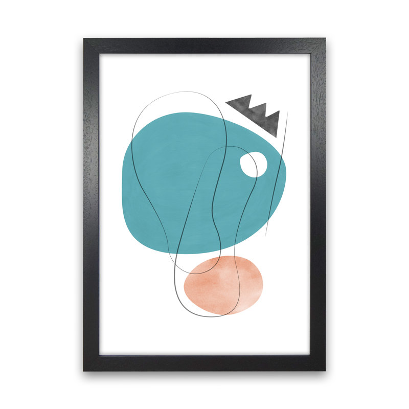 Abstraction With Grey Lines IV - Print, Black Framed, 88cm H x 64cm W x 3cm D, Paper