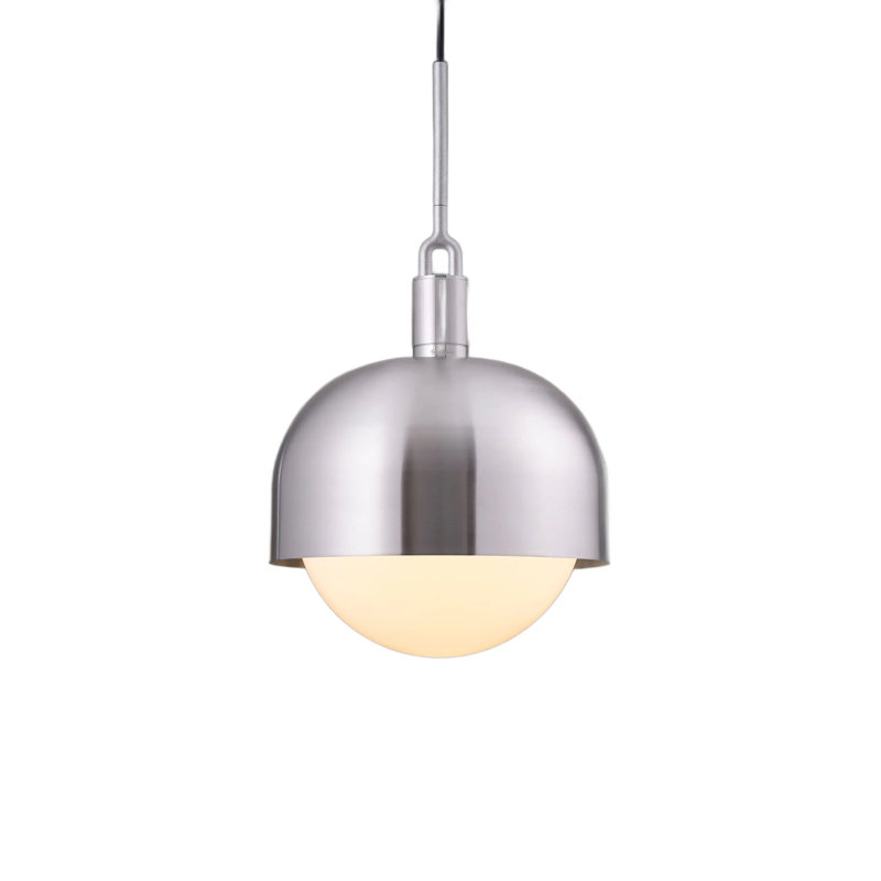 1 - Light Pendant, Opal/Steel