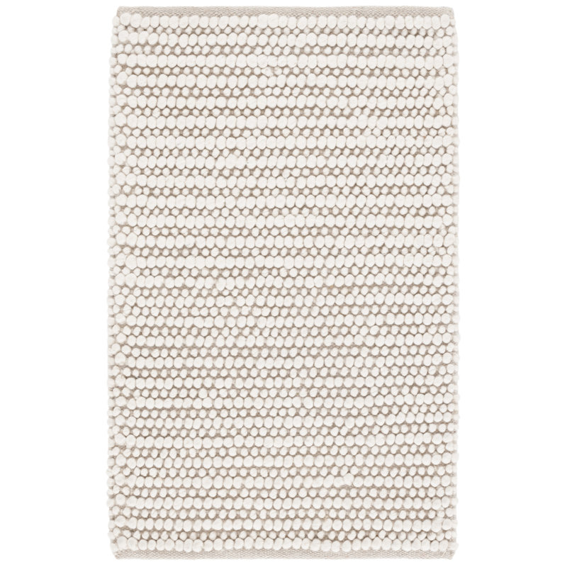 Natura 287 Flatweave Wool/Cotton No Pattern Rug in Ivory, Rectangle 3' x 5'