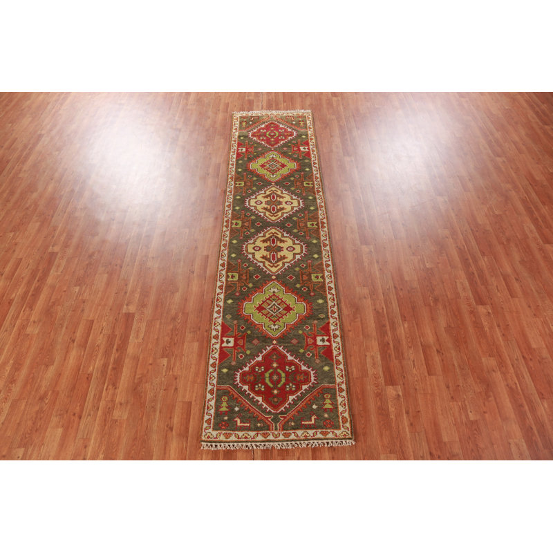 Tapis vert vert Kazak