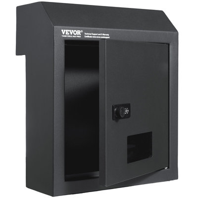 Sturdy Metal Key Locker, Combo Lock, Mountable On Wall, 12'', Charcoal Gray, Ensures Safe Keeping Of Mail And Keys