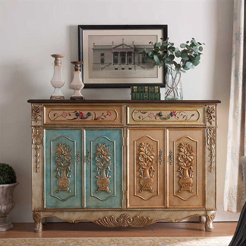 Armoire à chaussures American Vintage, Vert/jaune