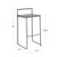 Tabouret de bar empilable de 76 cm (30 po) en métal noir avec siège en bambou grainé couleur espresso - Paquet de 2