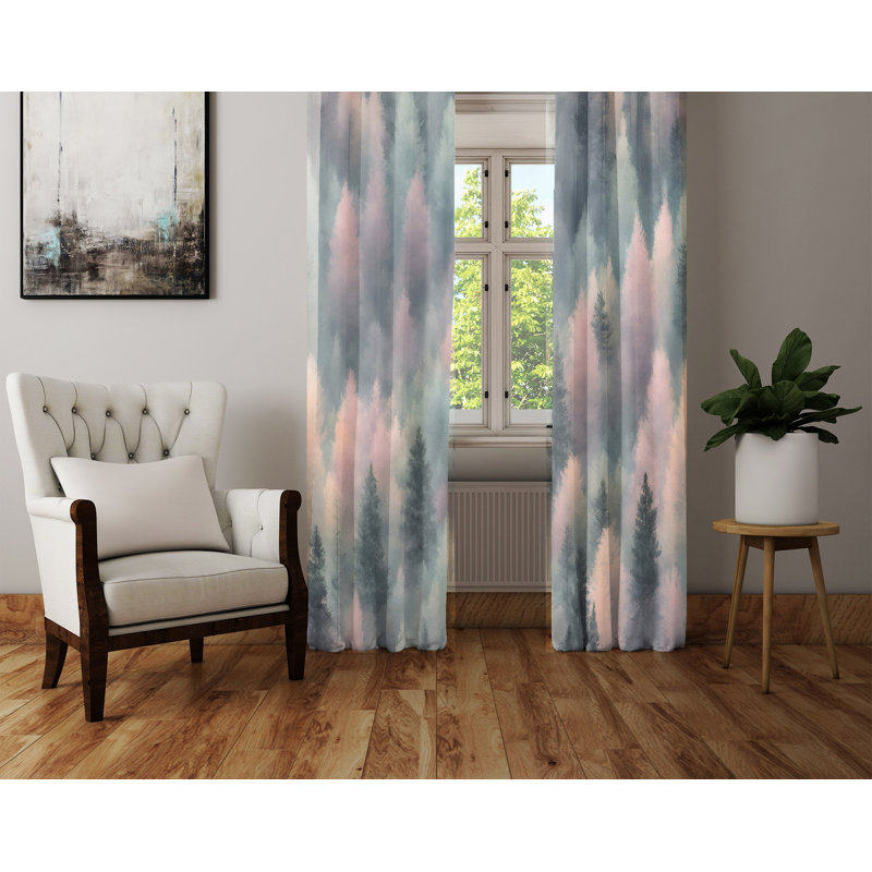 Paire de rideaux semi-transparents en polyester Rohat, L 40 po x L 82 po