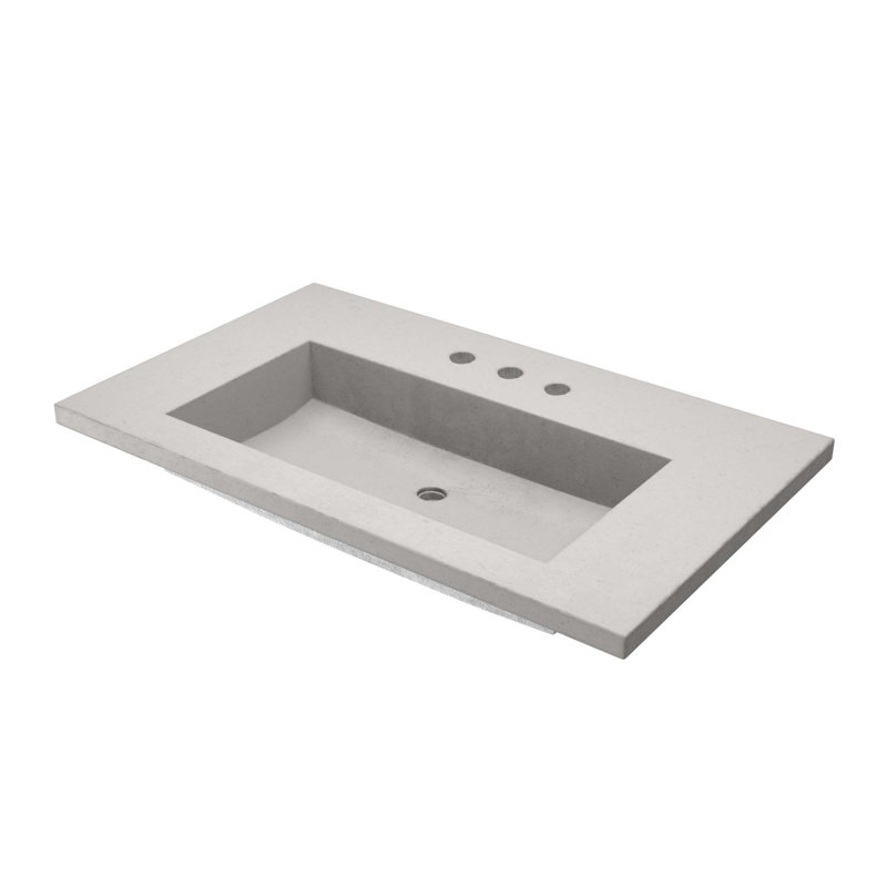 Capistrano 36.5" Single Bathroom Vanity Top with Sink, Ash, 8" Centers