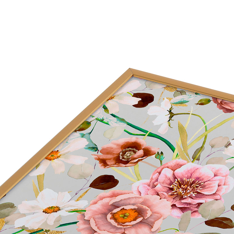 «Nice garden Blooms» par Marta Barragan Camarasa - reproduction de cadre photo, H 10 po x l 10 po x P 1 po, Or