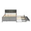 Lit plateforme double avec tête de lit, USB, lit gigogne et tiroirs-1298392993