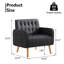 Fauteuil d'appoint capitonné en similicuir avec pieds et poches en bois-1750959370