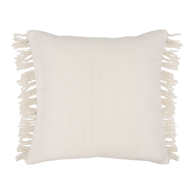 Volta Fringe Linen Blend Throw Pillow